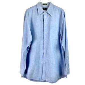 CLUB ROOM Vintage Blue Solid Button Down Shirt